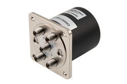 SP4T Electromechanical Relay Normally Open Switch, DC to 40 GHz, 3W, 12V, 2.92 mm