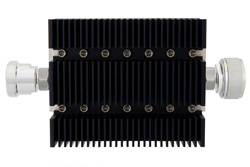 40 dB Fixed Attenuator, 7/16 DIN Female To 7/16 DIN Male Directional Black Anodized Aluminum Heatsink Body Rated To 100 Watts Up To 6 GHz