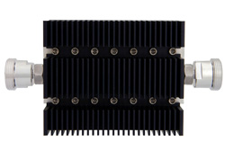 40 dB Fixed Attenuator, 7/16 DIN Female To 7/16 DIN Female Directional Black Anodized Aluminum Heatsink Body Rated To 100 Watts Up To 6 GHz