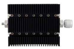 40 dB Fixed Attenuator, SMA Female To N Male Directional Black Anodized Aluminum Heatsink Body Rated To 100 Watts Up To 6 GHz