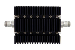 40 dB Fixed Attenuator, N Female To N Female Directional Black Anodized Aluminum Heatsink Body Rated To 100 Watts Up To 6 GHz