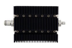 60 dB Fixed Attenuator, N Female To SMA Male Directional Black Anodized Aluminum Heatsink Body Rated To 100 Watts Up To 6 GHz