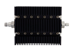 10 dB Fixed Attenuator, TNC Female To SMA Male Directional Black Anodized Aluminum Heatsink Body Rated To 100 Watts Up To 6 GHz