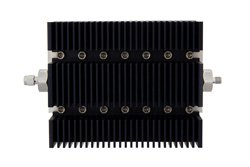 10 dB Fixed Attenuator, SMA Male to SMA Female Directional Black Anodized Aluminum Heatsink Body Rated to 100 Watts Up to 6 GHz