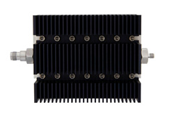 10 dB Fixed Attenuator, TNC Female To SMA Female Directional Black Anodized Aluminum Heatsink Body Rated To 100 Watts Up To 6 GHz