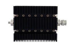 10 dB Fixed Attenuator, SMA Female To TNC Male Directional Black Anodized Aluminum Heatsink Body Rated To 100 Watts Up To 6 GHz