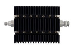 40 dB Fixed Attenuator, TNC Female To TNC Male Directional Black Anodized Aluminum Heatsink Body Rated To 100 Watts Up To 6 GHz