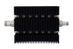 10 dB Fixed Attenuator, N Female To TNC Female Directional Black Anodized Aluminum Heatsink Body Rated To 100 Watts Up To 6 GHz
