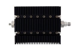 30 dB Fixed Attenuator, SMA Female To TNC Female Directional Black Anodized Aluminum Heatsink Body Rated To 100 Watts Up To 6 GHz
