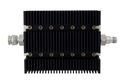 10 dB Fixed Attenuator, TNC Male To TNC Female Directional Black Anodized Aluminum Heatsink Body Rated To 100 Watts Up To 6 GHz