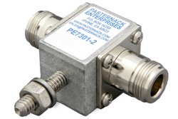 Type N F/F In/Out Coax RF Surge Protector, DC - 3GHz and 1GHz - 2GHz, DC Pass, 2kW, 30 V Max., 5kA, Gas Discharge Tube