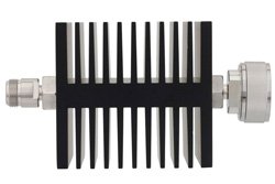 6 dB Fixed Attenuator, N Female To 7/16 DIN Male Directional Black Anodized Aluminum Heatsink Body Rated To 50 Watts Up To 7.5 GHz