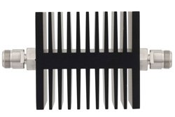 20 dB Fixed Attenuator, N Female To N Female Directional Black Anodized Aluminum Heatsink Body Rated To 50 Watts Up To 18 GHz