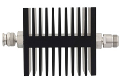 20 dB Fixed Attenuator, TNC Male To N Female Directional Black Anodized Aluminum Heatsink Body Rated To 50 Watts Up To 18 GHz