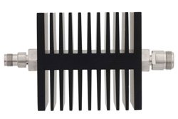 40 dB Fixed Attenuator, TNC Female To N Female Directional Black Anodized Aluminum Heatsink Body Rated To 50 Watts Up To 18 GHz