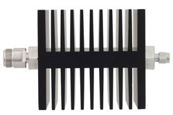 3 dB Fixed Attenuator, N Female To SMA Male Directional Black Anodized Aluminum Heatsink Body Rated To 50 Watts Up To 18 GHz
