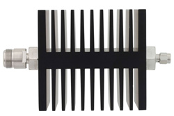 40 dB Fixed Attenuator, N Female To SMA Male Directional Black Anodized Aluminum Heatsink Body Rated To 50 Watts Up To 18 GHz