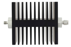 30 dB Fixed Attenuator, SMA Female To SMA Male Directional Black Anodized Aluminum Heatsink Body Rated To 50 Watts Up To 18 GHz