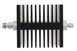 30 dB Fixed Attenuator, TNC Female To SMA Male Directional Black Anodized Aluminum Heatsink Body Rated To 50 Watts Up To 18 GHz