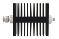 50 dB Fixed Attenuator, TNC Male To SMA Female Directional Black Anodized Aluminum Heatsink Body Rated To 50 Watts Up To 18 GHz