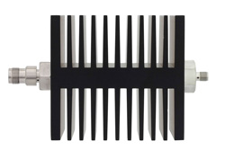 30 dB Fixed Attenuator, TNC Female To SMA Female Directional Black Anodized Aluminum Heatsink Body Rated To 50 Watts Up To 18 GHz