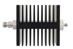 6 dB Fixed Attenuator, TNC Female To SMA Female Directional Black Anodized Aluminum Heatsink Body Rated To 50 Watts Up To 18 GHz