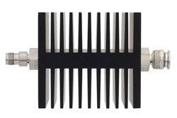 10 dB Fixed Attenuator, TNC Female To TNC Male Directional Black Anodized Aluminum Heatsink Body Rated To 50 Watts Up To 18 GHz