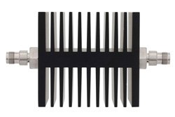 10 dB Fixed Attenuator, TNC Female To TNC Female Directional Black Anodized Aluminum Heatsink Body Rated To 50 Watts Up To 18 GHz