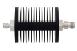6 dB Fixed Attenuator, SMA Male to TNC Female Black Anodized Aluminum Heatsink Body Rated to 25 Watts Up to 18 GHz