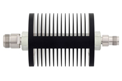 10 dB Fixed Attenuator, N Female to TNC Female Black Anodized Aluminum Heatsink Body Rated to 25 Watts Up to 18 GHz