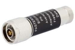 20 dB Fixed Attenuator, N Male to N Female Aluminum Body Rated to 5 Watts Up to 3 GHz