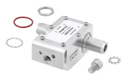 N型母头/母头(输入/输出)，同轴射频浪涌保护器，400 MHz至1.2 GHz，直流通过，300W，IP67，500uJ，20kA，混合，安装支架正对连接器主体