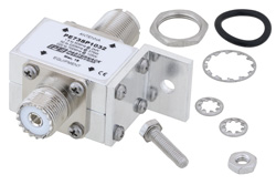 UHF F/F In/Out Bulkhead Coax RF Surge Protector, 1.5MHz - 700MHz, DC Block, 2kW, 10mJ, 50kA, Blocking Cap and Gas Tube