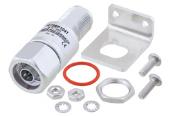 Type N F/M In/Out Bulkhead Coax RF Surge Protector, DC - 7GHz and 3GHz - 4GHz, DC Pass, 90W, IP67, 20kA, Gas Discharge Tube, BiDirect