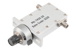 0 to 20 dB Variable Attenuator, SMA Female to SMA Female Rated to 5 Watts from 12.4 GHz to 18 GHz