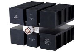 10 dB Fixed Attenuator, N Male to N Female Directional Black Anodized Aluminum Heatsink Body Rated to 150 Watts Up to 8 GHz