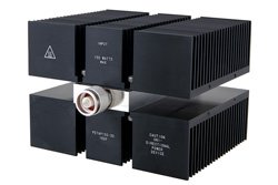30 dB Fixed Attenuator, N Male to N Female Directional Black Anodized Aluminum Heatsink Body Rated to 150 Watts Up to 8 GHz