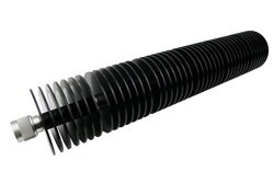 20 dB Fixed Attenuator, N Male to N Female Directional Black Anodized Aluminum Heatsink Body Rated to 200 Watts Up to 18 GHz