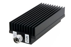 20 dB Fixed Attenuator, N Male to N Female Directional Black Anodized Aluminum Heatsink Body Rated to 250 Watts Up to 8.5 GHz