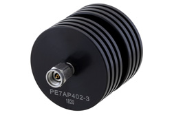 3 dB Fixed Attenuator, 2.92mm Male to 2.92mm Female Black Anodized Aluminum Heatsink Body Rated to 10 Watts Up to 40 GHz