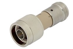DC Block on Inner and Outer Conductor N Male to N Female Operating From 10 MHz to 18 GHz