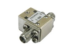 Isolator with 18 dB Isolation from 7 GHz to 12.4 GHz, 10 Watts and SMA Female