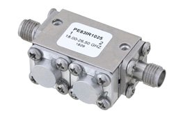 高功率隔离器，隔离度16 dB，8 GHz至18 GHz，50瓦，SMA母头