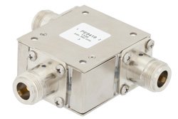 50欧姆N型环行器，工作频率为698 MHz至960 MHz，功率为1000瓦，隔离度为18 dB