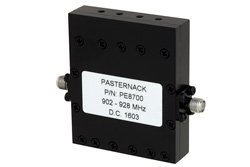 4 Section Bandpass Filter With SMA Female Connectors Operating From 902 MHz to 928 MHz With a 26 MHz Passband