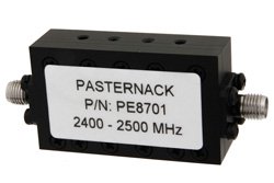 4 Section Bandpass Filter With SMA Female Connectors Operating From 2.4 GHz to 2.5 GHz With a 100 MHz Passband