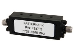 4 Section Bandpass Filter With SMA Female Connectors Operating From 5.725 GHz to 5.875 GHz With a 150 MHz Passband