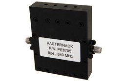 4 Section Bandpass Filter With SMA Female Connectors Operating From 824 MHz to 849 MHz With a 25 MHz Passband