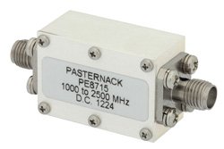 带SMA母头连接器的带通滤波器，工作频率为3300 MHz至3700 MHz，通带为400 MHz。