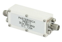 带SMA母头连接器的带通滤波器，工作频率为3300 MHz至3700 MHz，通带为400 MHz。